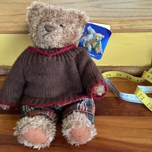 Vintage TEDDY BEAR 🧸 LOVABLE Plush IN BROWN SWEATER & PLAID PANTS VNPLVC
 Snag